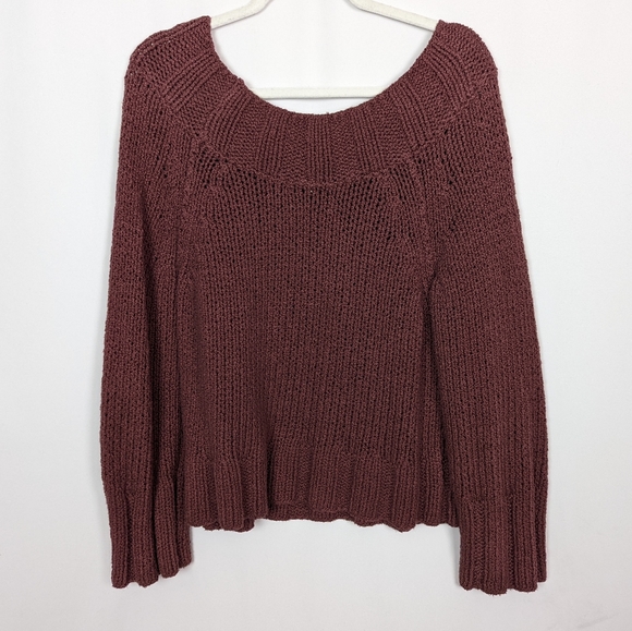Free People S Beachy Off The Shoulder Sweater Ribbed Knit Pullover Boho Hippie - Picture 10 of 16